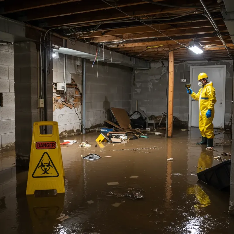 Flooded Basement Electrical Hazard in Duplin County, NC Property